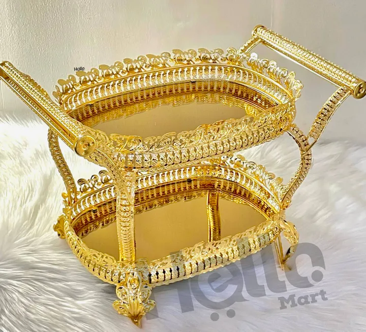 Golden Two-Tier Coffee Serving Tray – photo 3