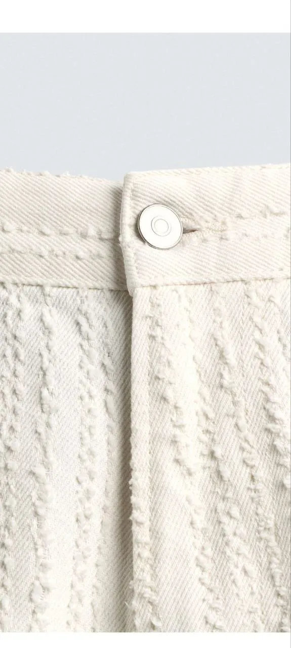 Zara Textured Striped Jeans Size L – photo 3
