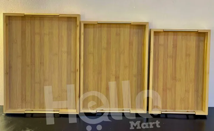 3-Piece Bamboo Serving Tray Set – photo 3