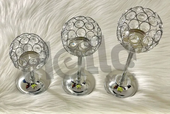 Crystal Candle Holders Set 3 Pieces – photo 3