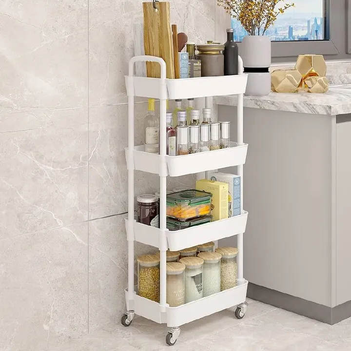 Plastic Rolling Cart Storage Shelf – photo 3