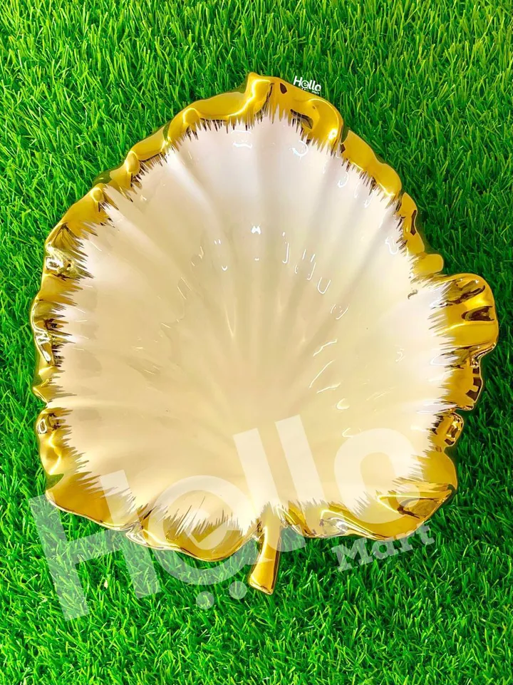 Ceramic Serving Dish Gold Rim – photo 3
