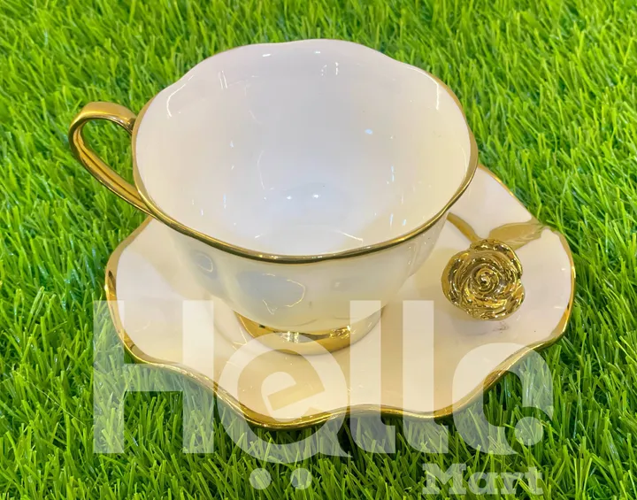 Gold Rim Milk Tea Cup Set – photo 3