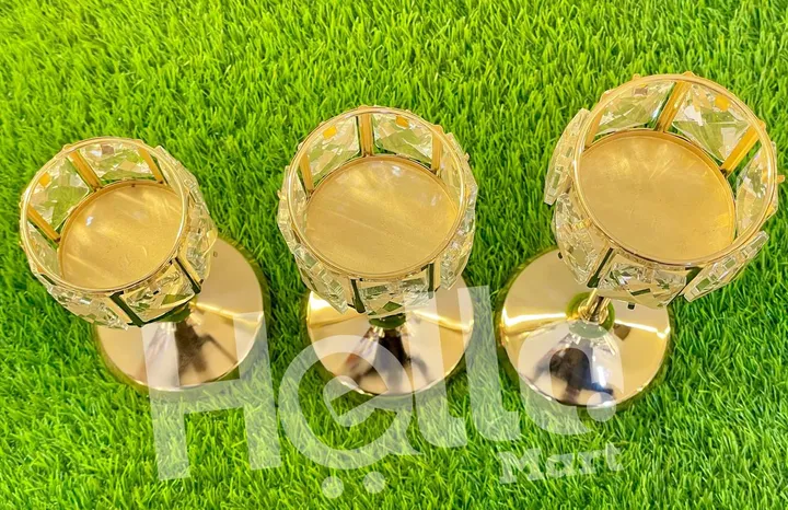 Set of 3 Crystal Candle Holders – photo 3