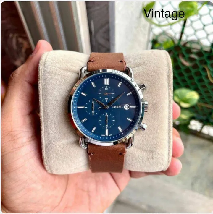 Fossil Chronograph Leather Strap Watch – photo 4