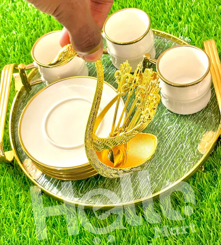 Decorative Service Tray with Cups – photo 3