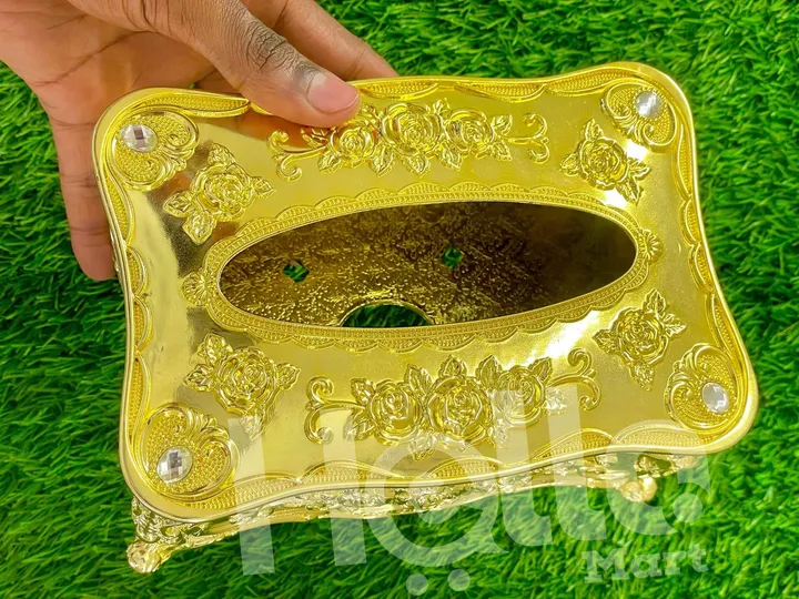 Ornate Golden Tissue Holder Box – photo 3