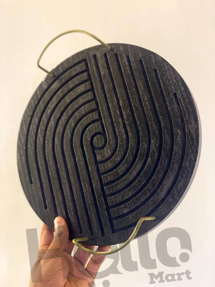 Black Round Decor Service Tray – photo 3