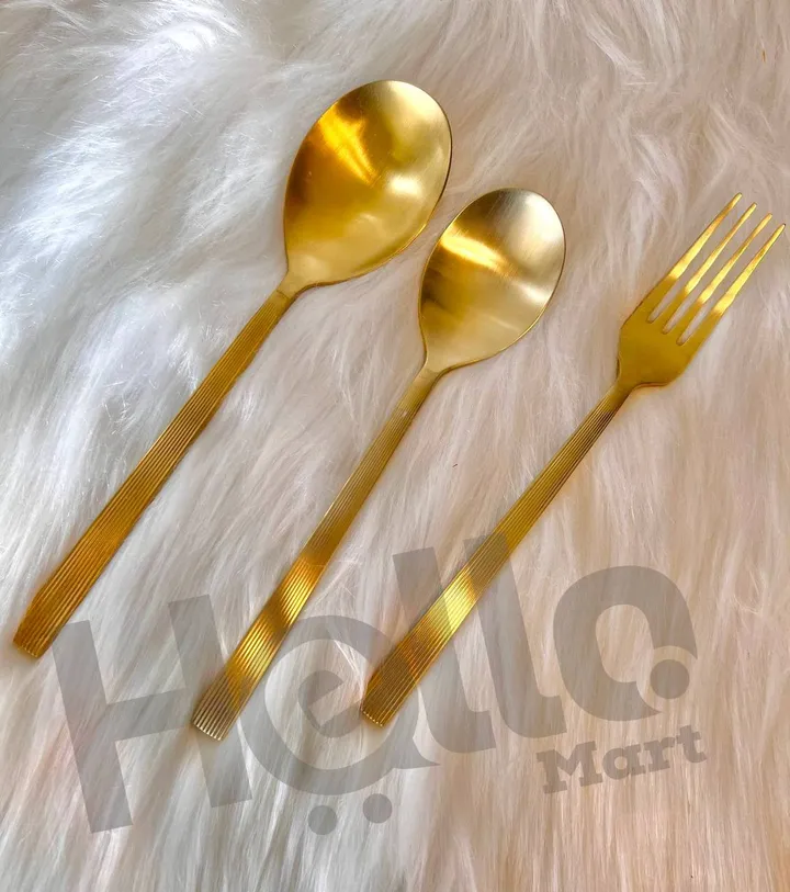 Golden Cutlery Spoon Fork Set – photo 3