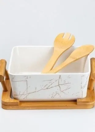Ceramic Bowl With Bamboo Base – photo 4