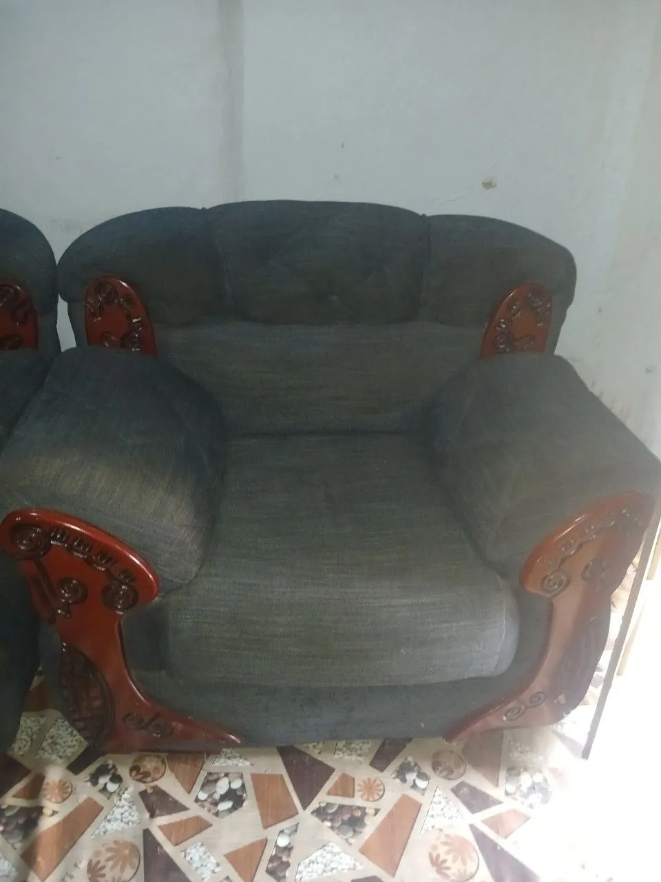 Modern Grey Fabric Sofa – photo 3