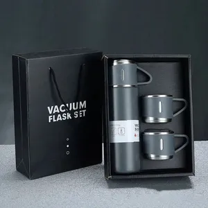 Vacuum Flask Set with 3 Cups 500ml