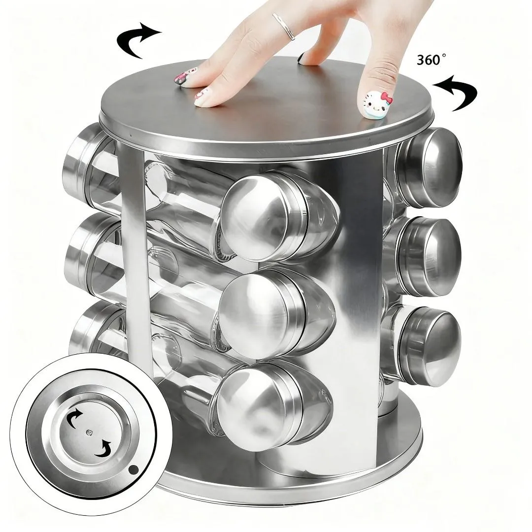 12-Slot Rotating Spice Carousel Organizer – photo 4