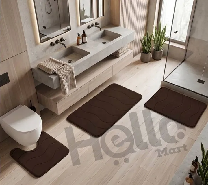 Brown Bathroom Mats 3 Piece Set – photo 3