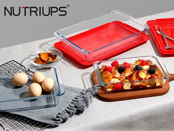 Glass Baking Storage Set Red Lids – photo 5