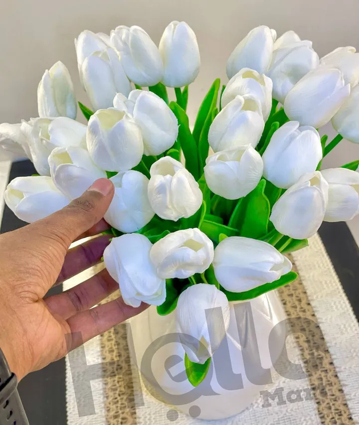 White Artificial Tulip Flowers – photo 3