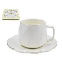 Elegant White Ceramic Tea Cup Set – photo 3