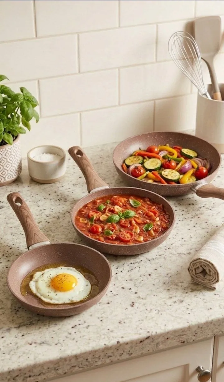 3Pcs Marble Fry Pan Set – photo 3