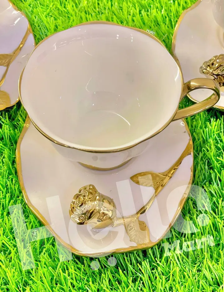Gold Trim Milk and Tea Cups – photo 3