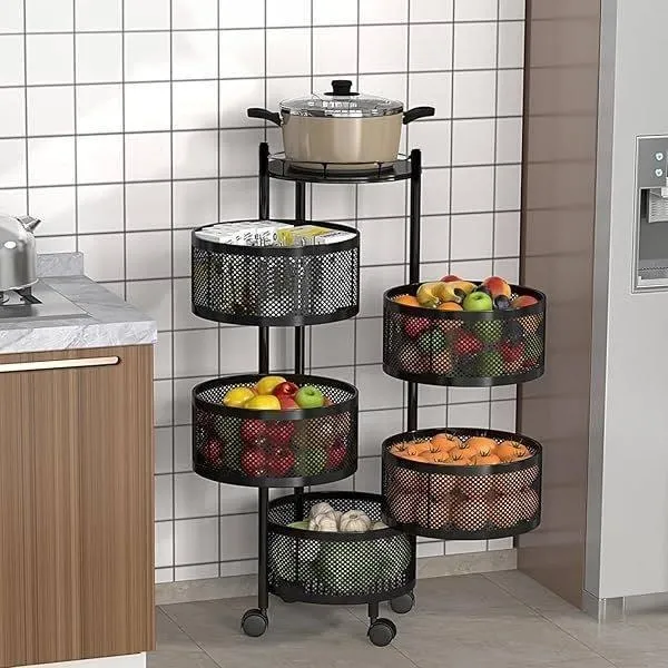 Moveable Rotatable 5-Tier Kitchen Storage Rack – photo 4