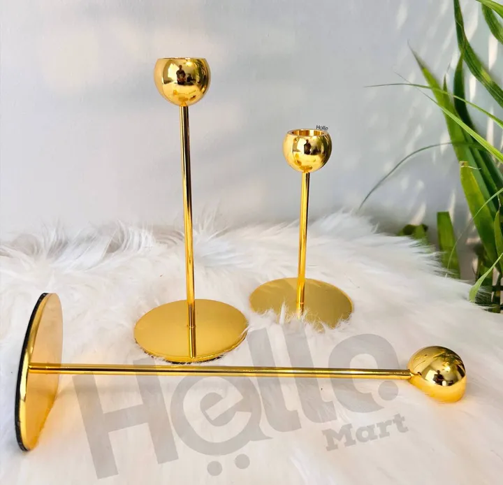Decorative Gold Candle Holder Set – photo 3