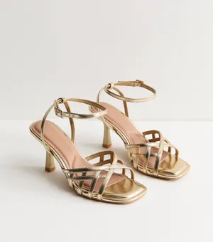 New look faux leather cage stiletto sandals