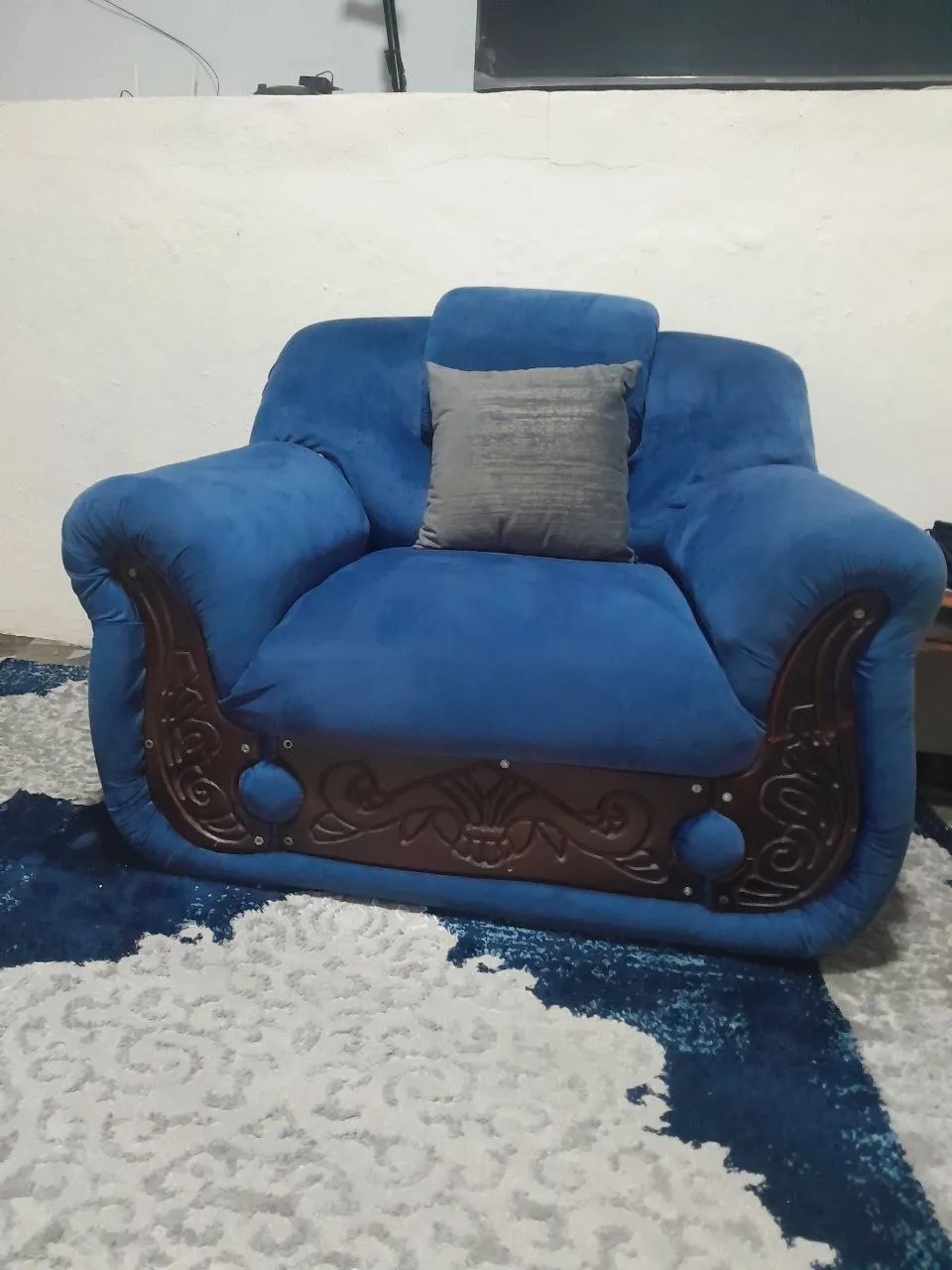 Blue Fabric Sofa Set – photo 3