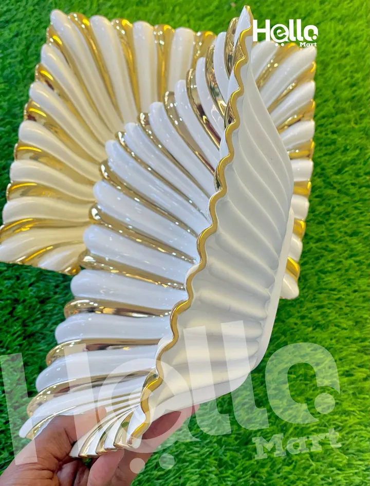 Decorative White Gold Serving Plate – photo 3