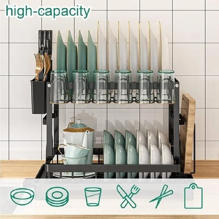 2 Tier Stainless Steel Dish Drainer Rack – photo 3
